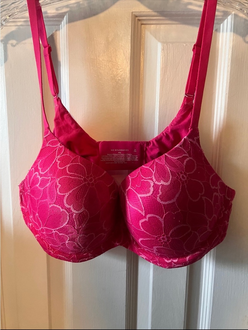 No Boundaries Fuchsia Floral Lace Underwire Bra
